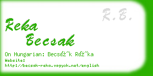 reka becsak business card